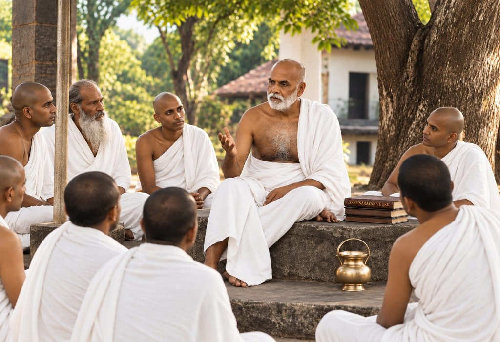 Sree Narayana Guru in traditional white robes